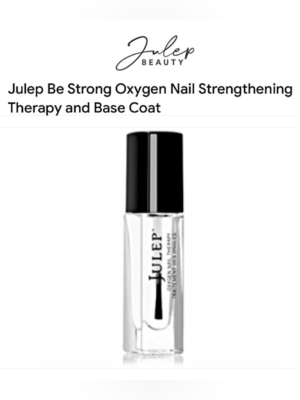 Julep BE STRONG Oxygen Nail Therapy Strengthening Base Coat Clear